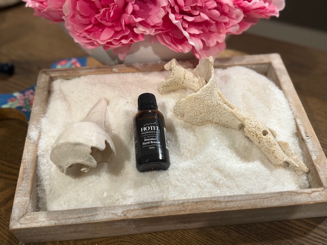 epsom salts in box with essential oil