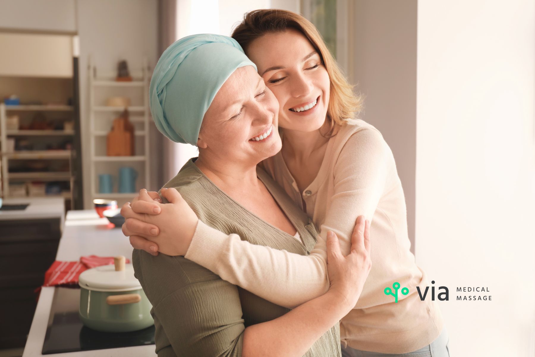 oncology massage mother and daughter hugging